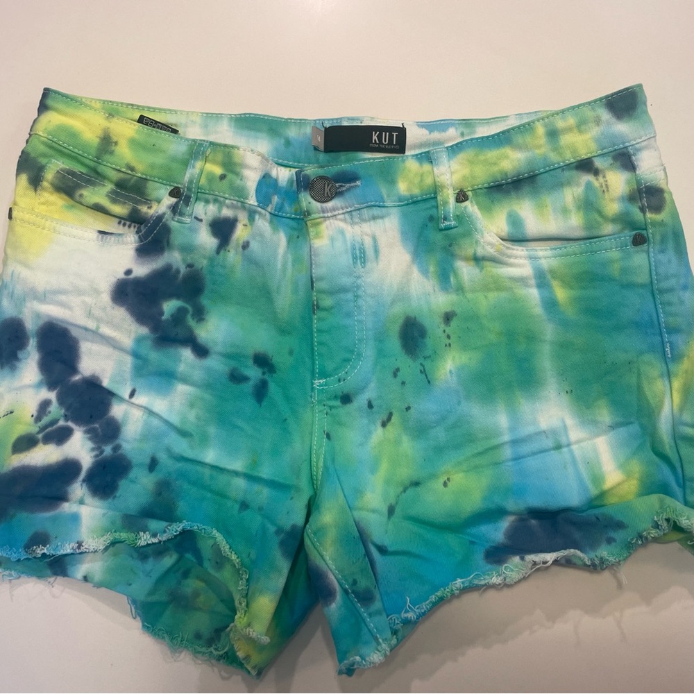 Kut from the Kloth Women's Tie-Dye Shorts - Blue and Green
